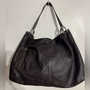 Vintage Furla Dark Brown Leather Hobo Bag